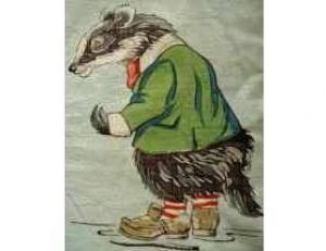 Gravure anglaise anthropomorphisant le blaireau
