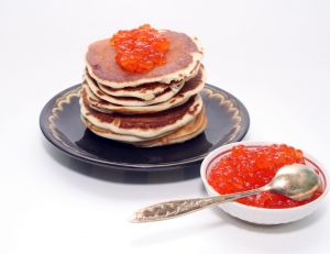 Blinis au caviar rouge