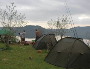 Camp de pêche pour la carpe