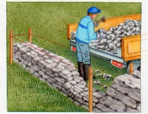Construire un muret en pierres sèches
