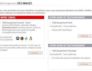 Téléchargement de photos