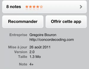 Touchez "Offrir cette app"