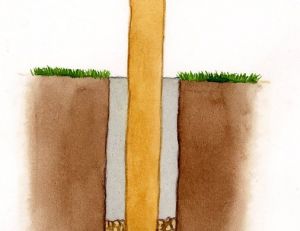 Scellez les poteaux dans du béton